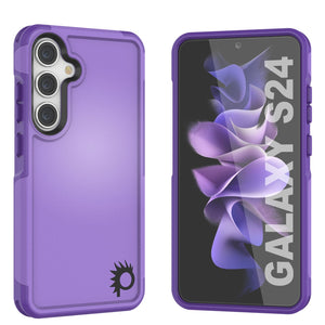 Funda PunkCase para Galaxy S24, serie Spartan 2.0, cubierta resistente y robusta transparente [púrpura].