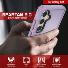 Cargar imagen en el visor de la galería, PunkCase Galaxy S24 Funda, [Serie Spartan 2.0] Funda Transparente Resistente y Resistente [Lila]
