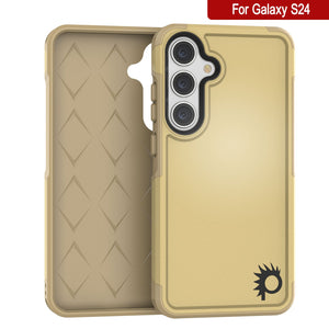 Funda PunkCase Galaxy S24, [Serie Spartan 2.0] Cubierta Resistente Transparente de Alta Resistencia [Amarilla]