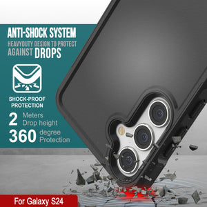 Funda PunkCase Galaxy S24, [Serie Spartan 2.0] Cubierta transparente resistente y robusta [Negro]