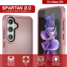 Cargar imagen en el visor de la galería, Funda PunkCase para Galaxy S24, [Serie Spartan 2.0] Funda resistente clara y robusta [Rosa]
