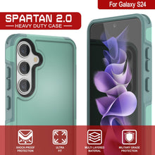 Cargar imagen en el visor de la galería, Funda PunkCase Galaxy S24, [Serie Spartan 2.0] Funda Resistente Transparente de Alta Resistencia [Turquesa]
