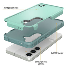 Cargar imagen en el visor de la galería, Funda PunkCase Galaxy S24+ Plus, [Serie Spartan 2.0] Cubierta resistente clara y robusta [Turquesa]
