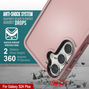 Carcasa PunkCase Galaxy S24+ Plus, Serie Spartan 2.0, Cubierta Transparente Resistente y Resistente [Rosa]