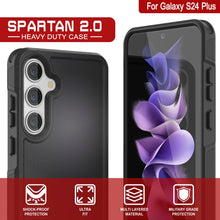 Cargar imagen en el visor de la galería, PunkCase Galaxy S24+ Plus Funda, [Serie Spartan 2.0] Funda Resistente Transparente de Alta Resistencia [Negra]
