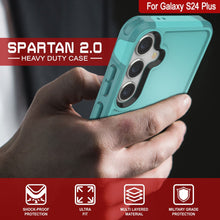 Cargar imagen en el visor de la galería, Funda PunkCase Galaxy S24+ Plus, [Serie Spartan 2.0] Cubierta resistente y robusta transparente [Azul Claro]
