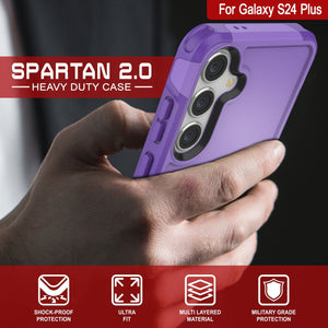 Funda PunkCase Galaxy S24+ Plus, Serie Spartan 2.0, Cubierta Resistente Resistente [Morado]