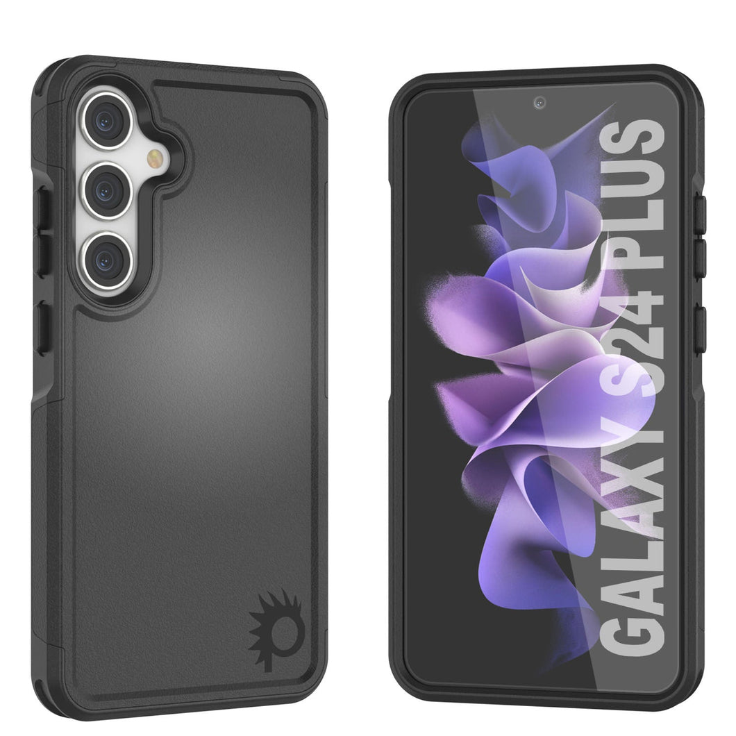 PunkCase Galaxy S24+ Plus Funda, [Serie Spartan 2.0] Funda Resistente Transparente de Alta Resistencia [Negra]