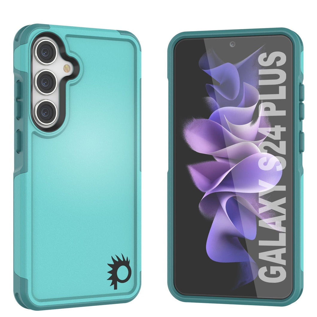 Funda PunkCase Galaxy S24+ Plus, [Serie Spartan 2.0] Cubierta resistente y robusta transparente [Azul Claro]