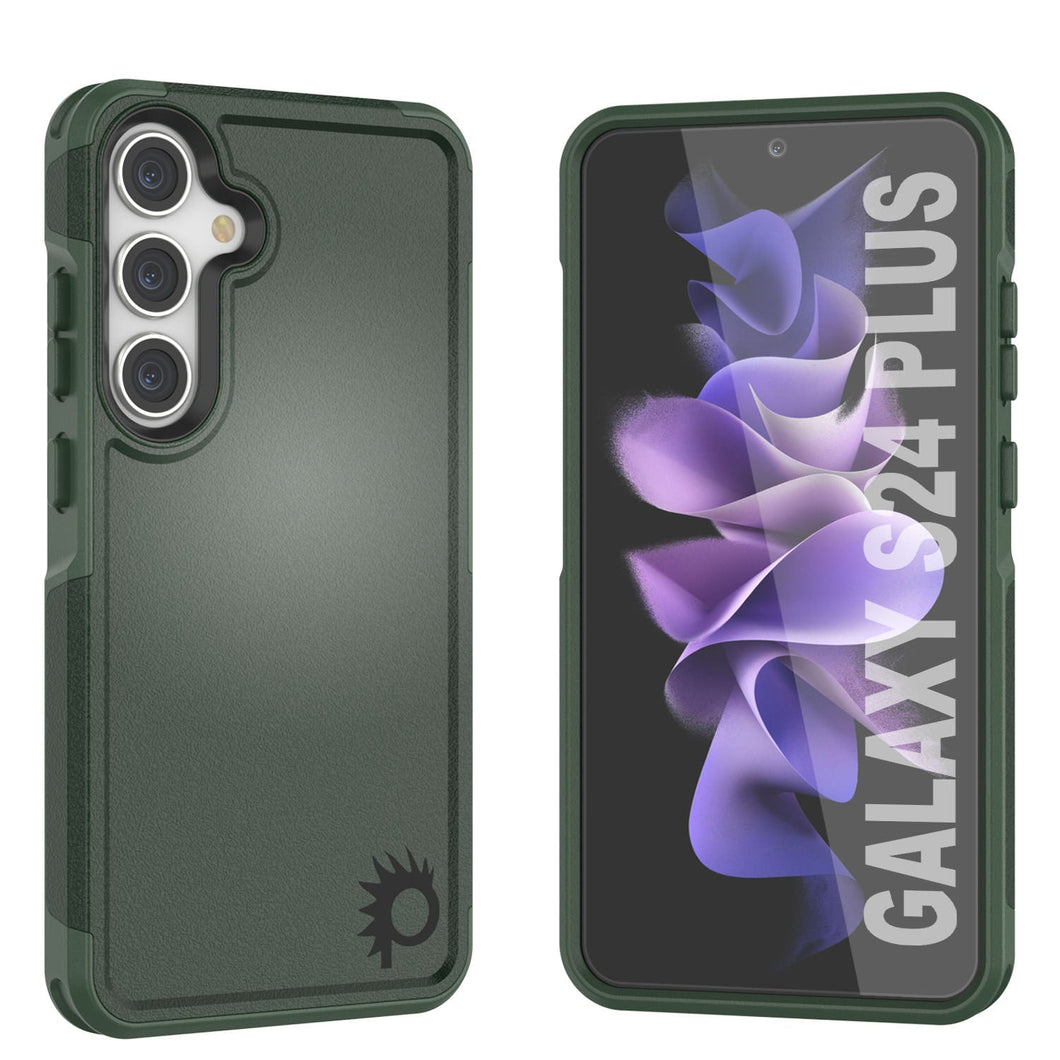 Funda PunkCase Galaxy S24+ Plus, Serie Spartan 2.0, Cubierta Transparente Resistente y Robusta [Verde Oscuro].