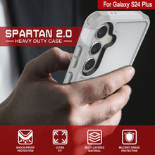 Cargar imagen en el visor de la galería, Funda PunkCase Galaxy S24+ Plus, serie Spartan 2.0, cubierta resistente y robusta transparente [blanca].
