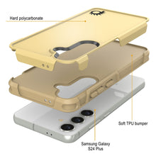Cargar imagen en el visor de la galería, PunkCase Funda para Galaxy S24+ Plus, [Serie Spartan 2.0] Funda Transparente Resistente y Resistente [Amarillo]
