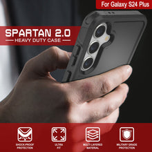 Cargar imagen en el visor de la galería, PunkCase Galaxy S24+ Plus Funda, [Serie Spartan 2.0] Funda Resistente Transparente de Alta Resistencia [Negra]
