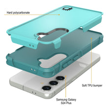 Cargar imagen en el visor de la galería, Funda PunkCase Galaxy S24+ Plus, [Serie Spartan 2.0] Cubierta resistente y robusta transparente [Azul Claro]
