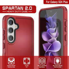 Cargar imagen en el visor de la galería, PunkCase Funda Galaxy S24+ Plus, [Serie Spartan 2.0] Cubierta Resistente y Duradera Transparente [Rojo]

