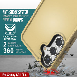 PunkCase Funda para Galaxy S24+ Plus, [Serie Spartan 2.0] Funda Transparente Resistente y Resistente [Amarillo]