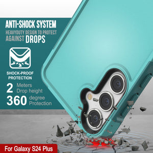 Funda PunkCase Galaxy S24+ Plus, [Serie Spartan 2.0] Cubierta resistente y robusta transparente [Azul Claro]