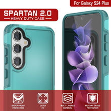 Cargar imagen en el visor de la galería, Funda PunkCase Galaxy S24+ Plus, [Serie Spartan 2.0] Cubierta resistente y robusta transparente [Azul Claro]
