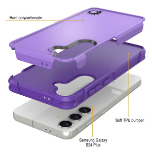 Funda PunkCase Galaxy S24+ Plus, Serie Spartan 2.0, Cubierta Resistente Resistente [Morado]
