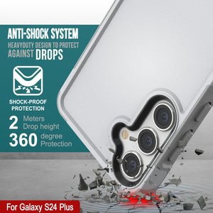 Funda PunkCase Galaxy S24+ Plus, serie Spartan 2.0, cubierta resistente y robusta transparente [blanca].