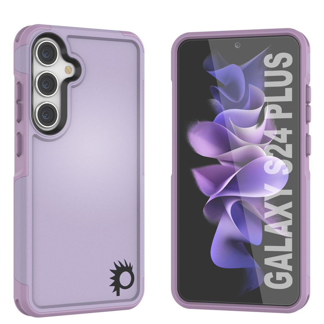 Funda PunkCase Galaxy S24+ Plus, [Serie Spartan 2.0] Funda Transparente Resistente y Robusta [Lila]
