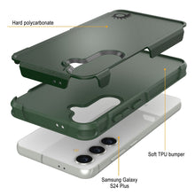 Cargar imagen en el visor de la galería, Funda PunkCase Galaxy S24+ Plus, Serie Spartan 2.0, Cubierta Transparente Resistente y Robusta [Verde Oscuro].
