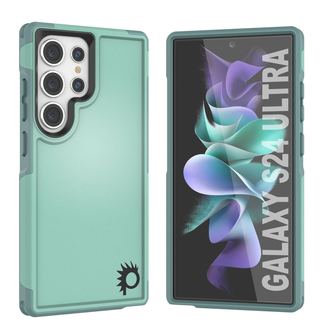 Funda PunkCase Galaxy S24 Ultra, [Serie Spartan 2.0] Cubierta resistente transparente y resistente [turquesa]