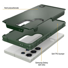 Load image into Gallery viewer, Funda PunkCase Galaxy S24 Ultra, [Serie Spartan 2.0] Cubierta resistente transparente de alta resistencia [Verde oscuro]
