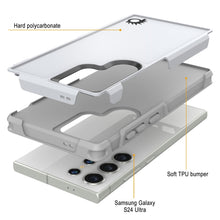 Cargar imagen en el visor de la galería, Funda PunkCase para Galaxy S24 Ultra, Serie Spartan 2.0 Transparente Resistente y Resistente [Blanco]
