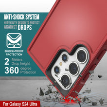 Load image into Gallery viewer, Funda PunkCase para Galaxy S24 Ultra, Serie Spartan 2.0, Protector Transparente Resistente de Alta Durabilidad [Rojo]
