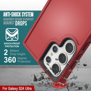 Funda PunkCase para Galaxy S24 Ultra, Serie Spartan 2.0, Protector Transparente Resistente de Alta Durabilidad [Rojo]