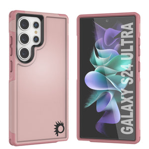 Funda PunkCase Galaxy S24 Ultra, Serie Spartan 2.0, Cubierta Transparente Resistente y Resistente [Rosa]