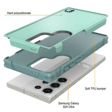 Load image into Gallery viewer, Funda PunkCase Galaxy S24 Ultra, [Serie Spartan 2.0] Cubierta resistente transparente y resistente [turquesa]
