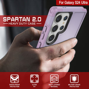 Funda PunkCase Galaxy S24 Ultra, Serie Spartan 2.0, Cubierta Resistente y Robusta Transparente [Lilac]
