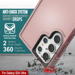 Funda PunkCase Galaxy S24 Ultra, Serie Spartan 2.0, Cubierta Transparente Resistente y Resistente [Rosa]
