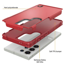 Load image into Gallery viewer, Funda PunkCase para Galaxy S24 Ultra, Serie Spartan 2.0, Protector Transparente Resistente de Alta Durabilidad [Rojo]
