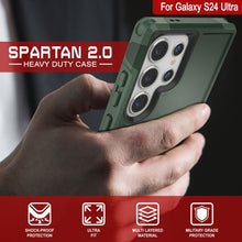 Load image into Gallery viewer, Funda PunkCase Galaxy S24 Ultra, [Serie Spartan 2.0] Cubierta resistente transparente de alta resistencia [Verde oscuro]
