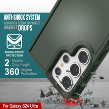 Load image into Gallery viewer, Funda PunkCase Galaxy S24 Ultra, [Serie Spartan 2.0] Cubierta resistente transparente de alta resistencia [Verde oscuro]
