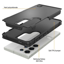 Cargar imagen en el visor de la galería, Funda PunkCase Galaxy S24 Ultra, Serie Spartan 2.0, Cubierta Resistente Transparente de Alta Protección [Negra].
