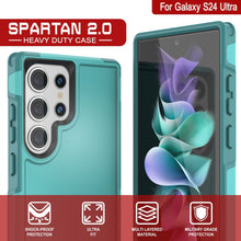 Load image into Gallery viewer, Funda PunkCase Galaxy S24 Ultra, [Spartan 2.0 Series], cubierta transparente resistente y resistente [azul claro]
