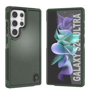 Funda PunkCase Galaxy S24 Ultra, [Serie Spartan 2.0] Cubierta resistente transparente de alta resistencia [Verde oscuro]