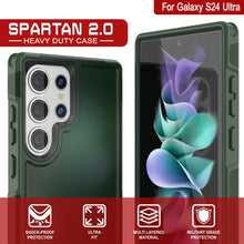 Load image into Gallery viewer, Funda PunkCase Galaxy S24 Ultra, [Serie Spartan 2.0] Cubierta resistente transparente de alta resistencia [Verde oscuro]
