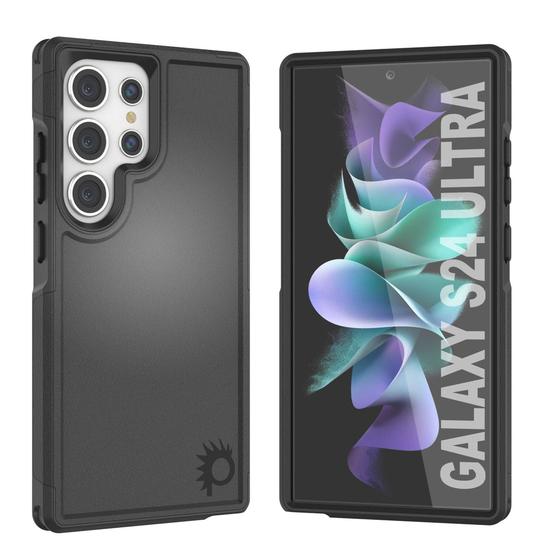 Funda PunkCase Galaxy S24 Ultra, Serie Spartan 2.0, Cubierta Resistente Transparente de Alta Protección [Negra].