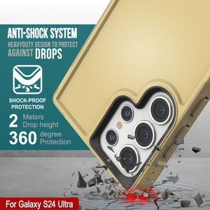 Carcasa PunkCase Galaxy S24 Ultra, Serie Spartan 2.0, Funda Clara Resistente y Resistente de Color Amarillo.