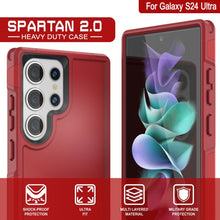 Load image into Gallery viewer, Funda PunkCase para Galaxy S24 Ultra, Serie Spartan 2.0, Protector Transparente Resistente de Alta Durabilidad [Rojo]
