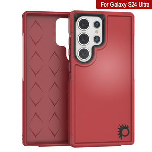 Funda PunkCase para Galaxy S24 Ultra, Serie Spartan 2.0, Protector Transparente Resistente de Alta Durabilidad [Rojo]
