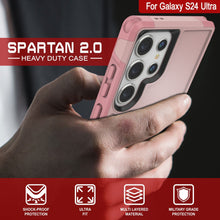Cargar imagen en el visor de la galería, Funda PunkCase Galaxy S24 Ultra, Serie Spartan 2.0, Cubierta Transparente Resistente y Resistente [Rosa]
