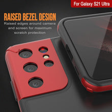 Load image into Gallery viewer, Punkcase Galaxy S21 Ultra Case [Mirage Series] Heavy Duty Phone Cover (Red) (Color in image: Black)
