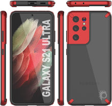 Load image into Gallery viewer, Punkcase Galaxy S21 Ultra Case [Mirage Series] Heavy Duty Phone Cover (Red) 
