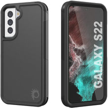 Cargar imagen en el visor de la galería, PunkCase Galaxy S22 Case, [Spartan 2.0 Series] Clear Rugged Heavy Duty Cover [Black] (Color in image: Black)
